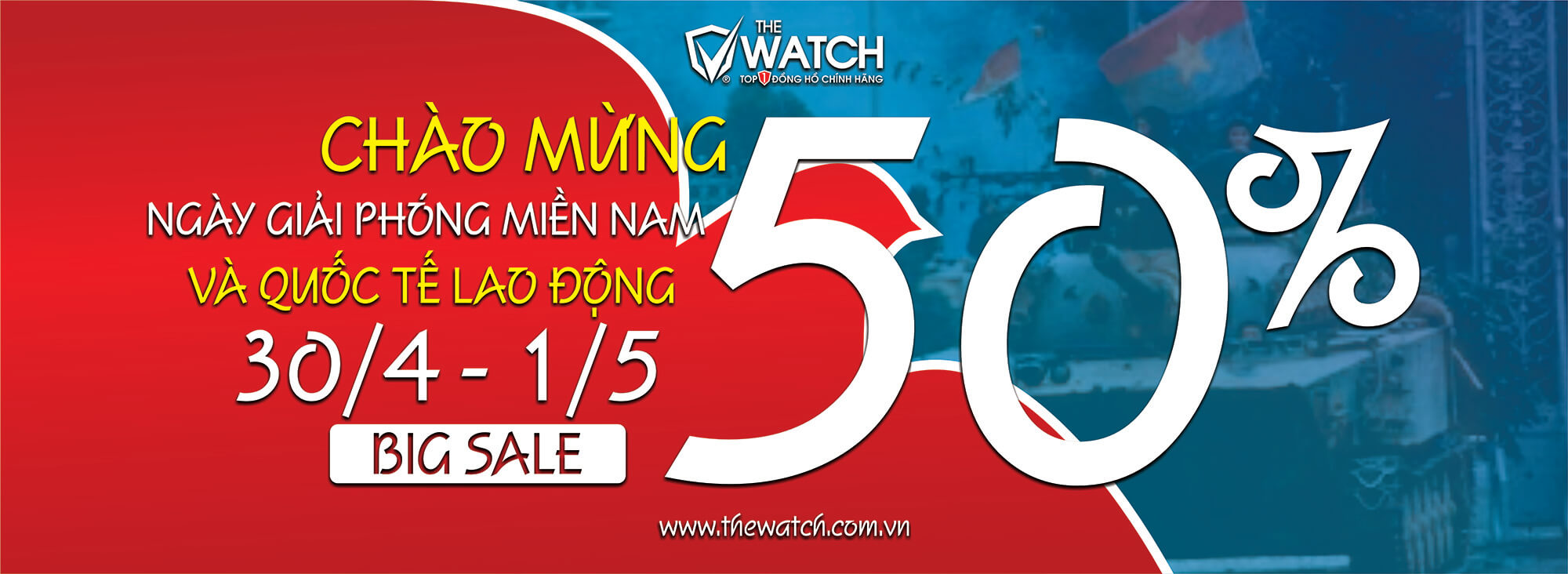 Mừng Đại Lễ 30-4 và 1-5 sale Đồng hồ The Watch Sale 20%